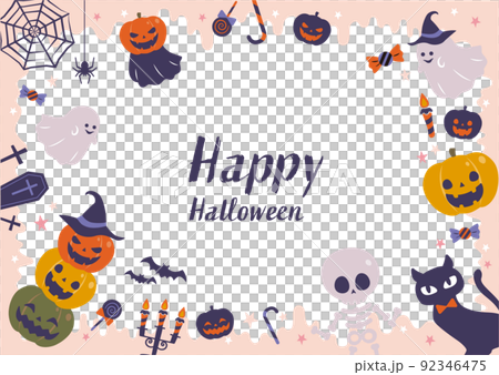 ハロウィン　カボチャとお化けの背景 92346475