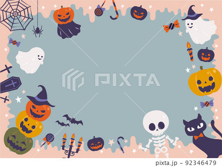 ハロウィン カボチャとお化けの背景 ハロウィン カボチャとお化けの背景 92346479