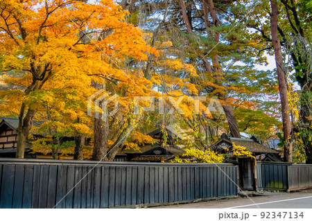 秋田県仙北市 紅葉の角館武家屋敷通り　～岩橋家～ 92347134