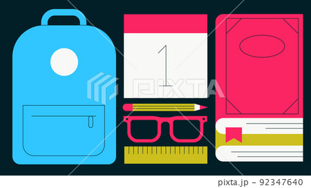 Back To School Flat Illustration Back To School Flat Illustration 92347640