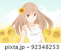 ひまわり　女の子 92348253