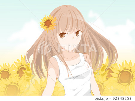ひまわり　女の子 92348253