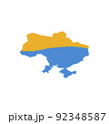 Ukrainian flag Map of Ukraine illustration 92348587