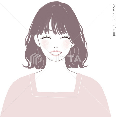 笑顔の可愛いボブカット(パーマ)の女性 笑顔の可愛いボブカット(パーマ)の女性 92349457