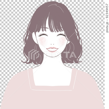 笑顔の可愛いボブカット(パーマ)の女性 笑顔の可愛いボブカット(パーマ)の女性 92349457