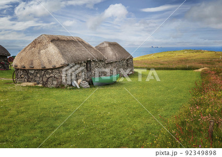 Traditional stone farmhouse at Skye Museum of Island Life, Isle of Skye, Scotland 92349898