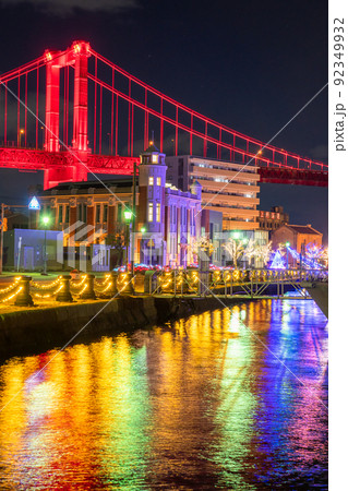 《福岡県》若戸大橋の夜景・北九州市 《福岡県》若戸大橋の夜景・北九州市 92349932