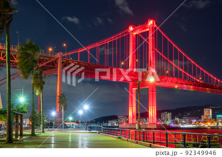 《福岡県》若戸大橋の夜景・北九州市 92349946