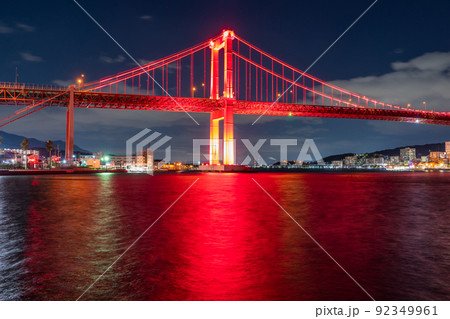 《福岡県》若戸大橋の夜景・北九州市 92349961