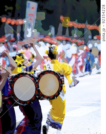 夏祭り　盛岡さんさ踊り　和太鼓 92354228