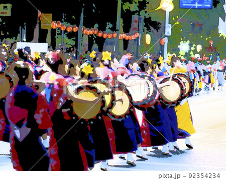 夏祭り　盛岡さんさ踊り　和太鼓 92354234