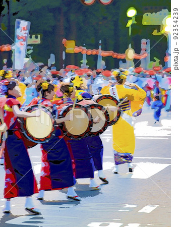 夏祭り　盛岡さんさ踊り　和太鼓 92354239