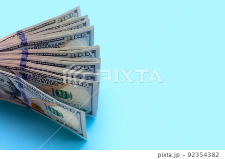One hundred dollar banknotes. Financial concept 92354382