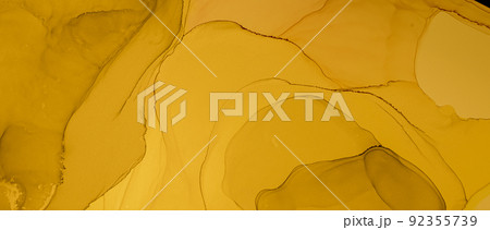 Gold Fluid Art. Abstract Liquid Illustration. 92355739