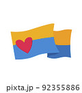 Heart shape on ukranian flag illustration. Stand with ukraine 92355886