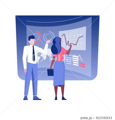 Business innovation isolated concept vector illustration. Group of colleagues creating innovations in their project, business etiquette, corporate culture, company rules vector concept. Business innovation isolated concept vector illustration. Group of colleagues creating innovations in their project, business etiquette, corporate culture, company rules vector concept. 92356933