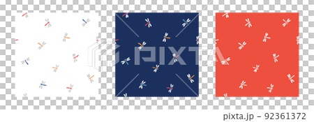 Dragonfly pattern set-Seamless pattern-2way-Hand drawn 92361372