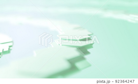 CGヘクサゴン　多数の浮遊する六角形 92364247