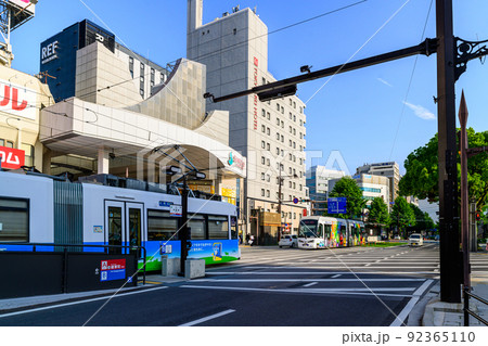 都市景観「サクラマチクマモト周辺・路面電車とサンロード新市街」熊本市中央区(花畑町・辛島町) 92365110