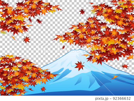 裝飾背景-秋葉和富士山 裝飾背景-秋葉和富士山 92366632