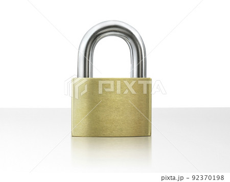 Lock padlock on white table 92370198