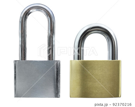 Locked Padlock on the white background Locked Padlock on the white background 92370216