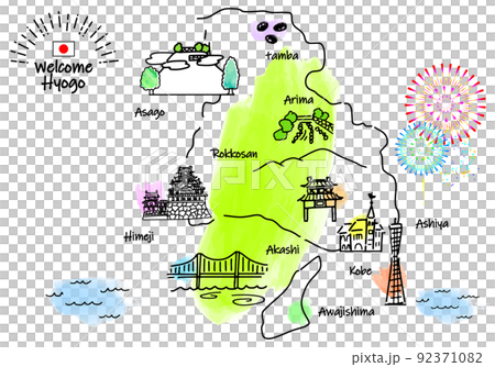 兵庫縣觀光景點手繪簡單線描圖 兵庫縣觀光景點手繪簡單線描圖 92371082