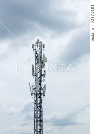 Communication tower top. Radio antenna Tower Communication tower top. Radio antenna Tower 92371181