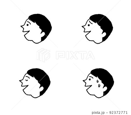 男性 左向き セットのイラスト素材