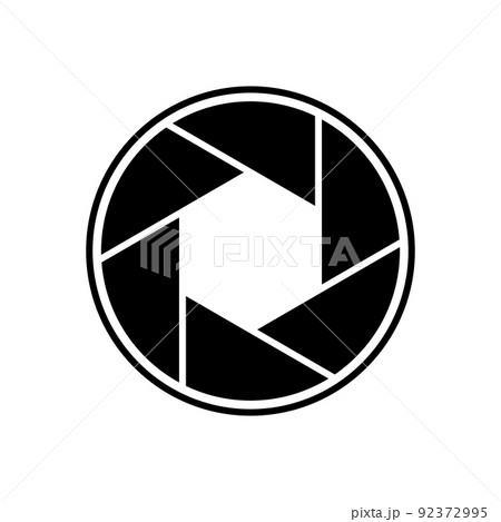 Aperture black vector icon on white background Aperture black vector icon on white background 92372995