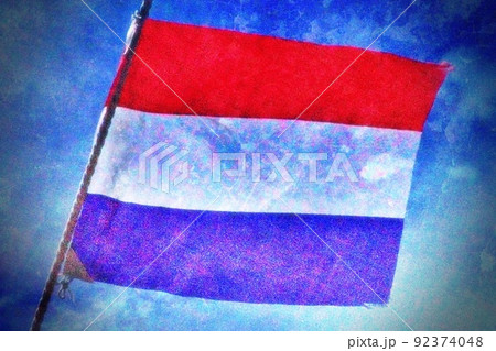 펄럭이는 네덜란드의 국기 - 스톡일러스트 [92374048] - Pixta