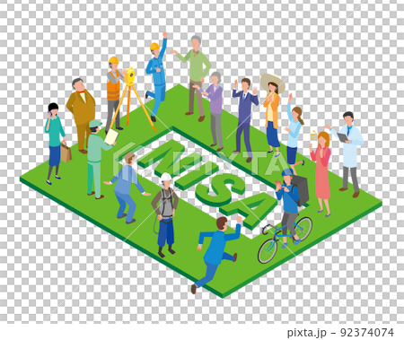 NISAの文字と人々 92374074