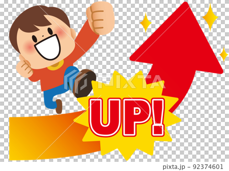 Grades, up, arrows, up, exams, exams, children, elementary school students, elementary school, smiles, grades up, letters, deviations, cram school 92374601