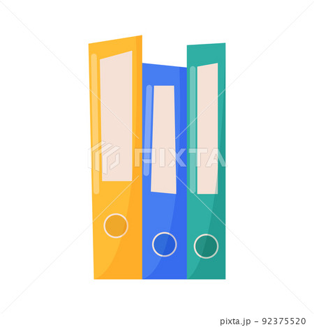 Office colorful folders isolated on white background. Flat vector illustration Office colorful folders isolated on white background. Flat vector illustration 92375520