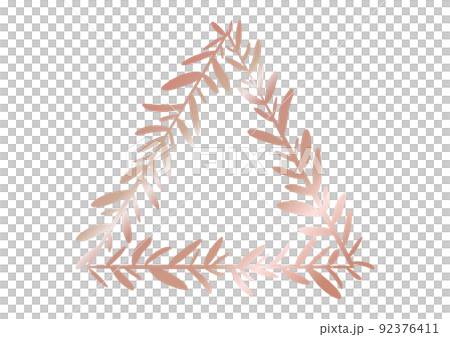 豪華金屬植物框架橄欖葉三角形粉紅金 豪華金屬植物框架橄欖葉三角形粉紅金 92376411