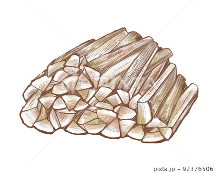 積み上げられた薪のリアルな水彩イラスト 積み上げられた薪のリアルな水彩イラスト 92376506
