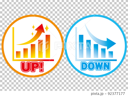 上昇,成長,上がる,アップ,グラフ,ダウン,下がる,落ちる,減る,伸びる,回復,増える,効果,増加, 92377177