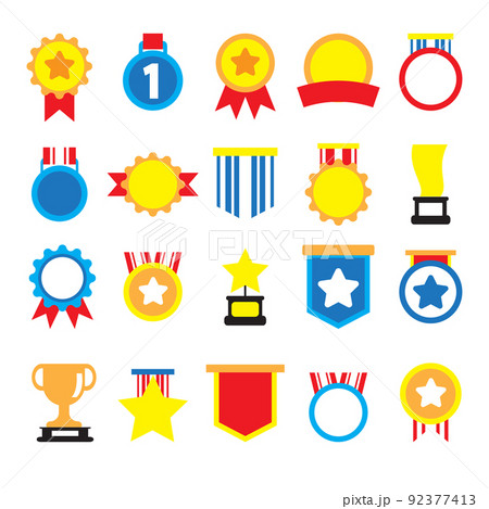 trophy icon vector bundle for victory concept 92377413