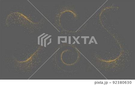 Set of Abstract shiny gold glitter design element 92380630
