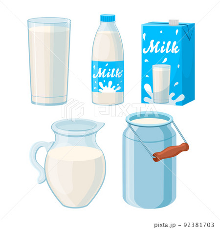 milk white set cartoon vector illustration milk white set cartoon vector illustration 92381703