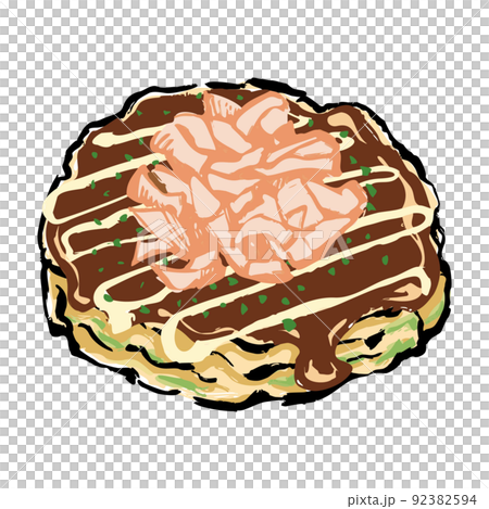 Illustration of Okonomiyaki Illustration of Okonomiyaki 92382594
