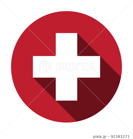 Red cross icon vector Swiss flag sign for graphic design, logo, web site, social media, mobile app, ui illustration 92383271