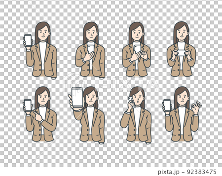 ビジネスパーソンのイラストのセット 92383475