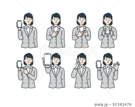 ビジネスパーソンのイラストのセット 92383476