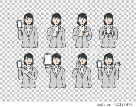ビジネスパーソンのイラストのセット 92383476