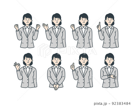 ビジネスパーソンのイラストのセット 92383484