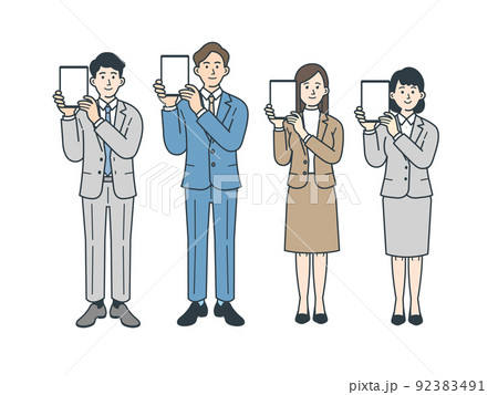 ビジネスパーソンのイラストのセット 92383491