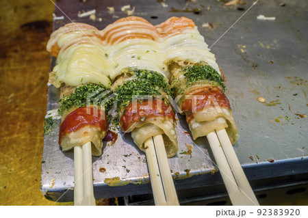 お好み焼き 食べ物 料理 祭り 縁日 出店 露店 調理 和食 鉄板焼き 焼きそばの写真素材 [92383920] - PIXTA