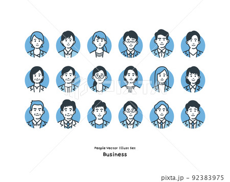 ビジネスマンのアイコンセット ビジネスマンのアイコンセット 92383975