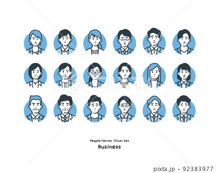 ビジネスマンのアイコンセット ビジネスマンのアイコンセット 92383977